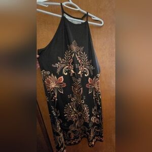 Elegant Black and Gold Strapless Dress